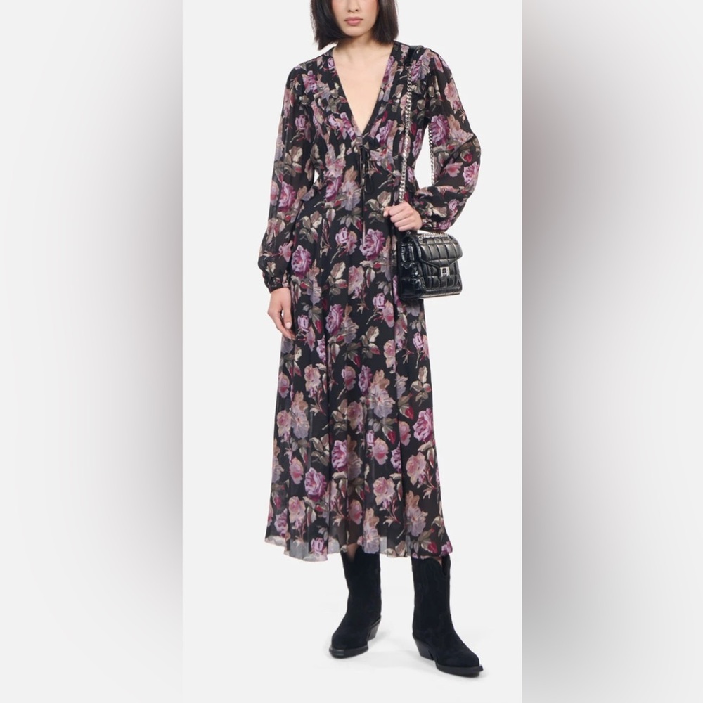 NWT‎ The Kooples English Rose Floral Long Sleeve Maxi Dress - 0